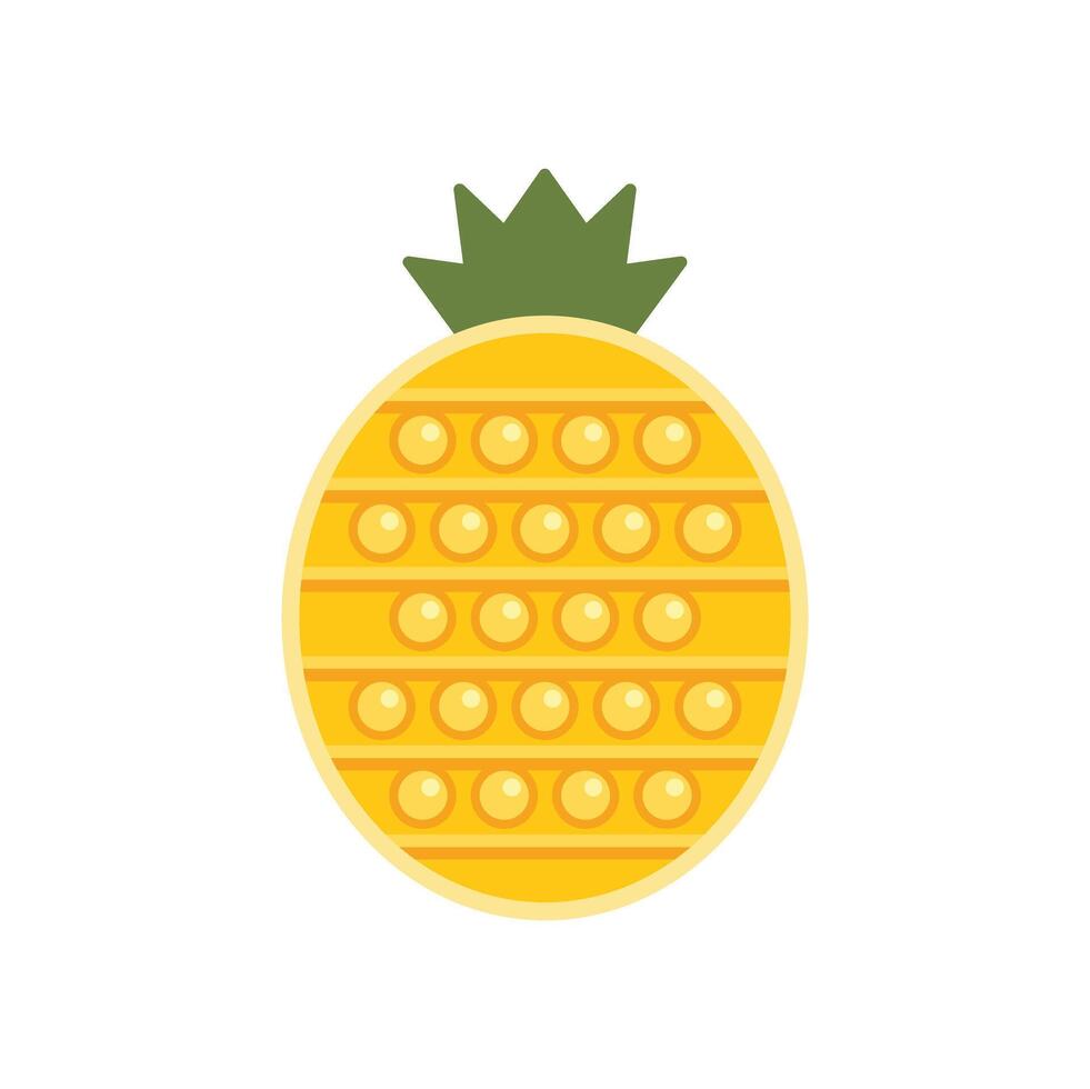 Pineapple shaped sensory toy with simple design on white background vector
