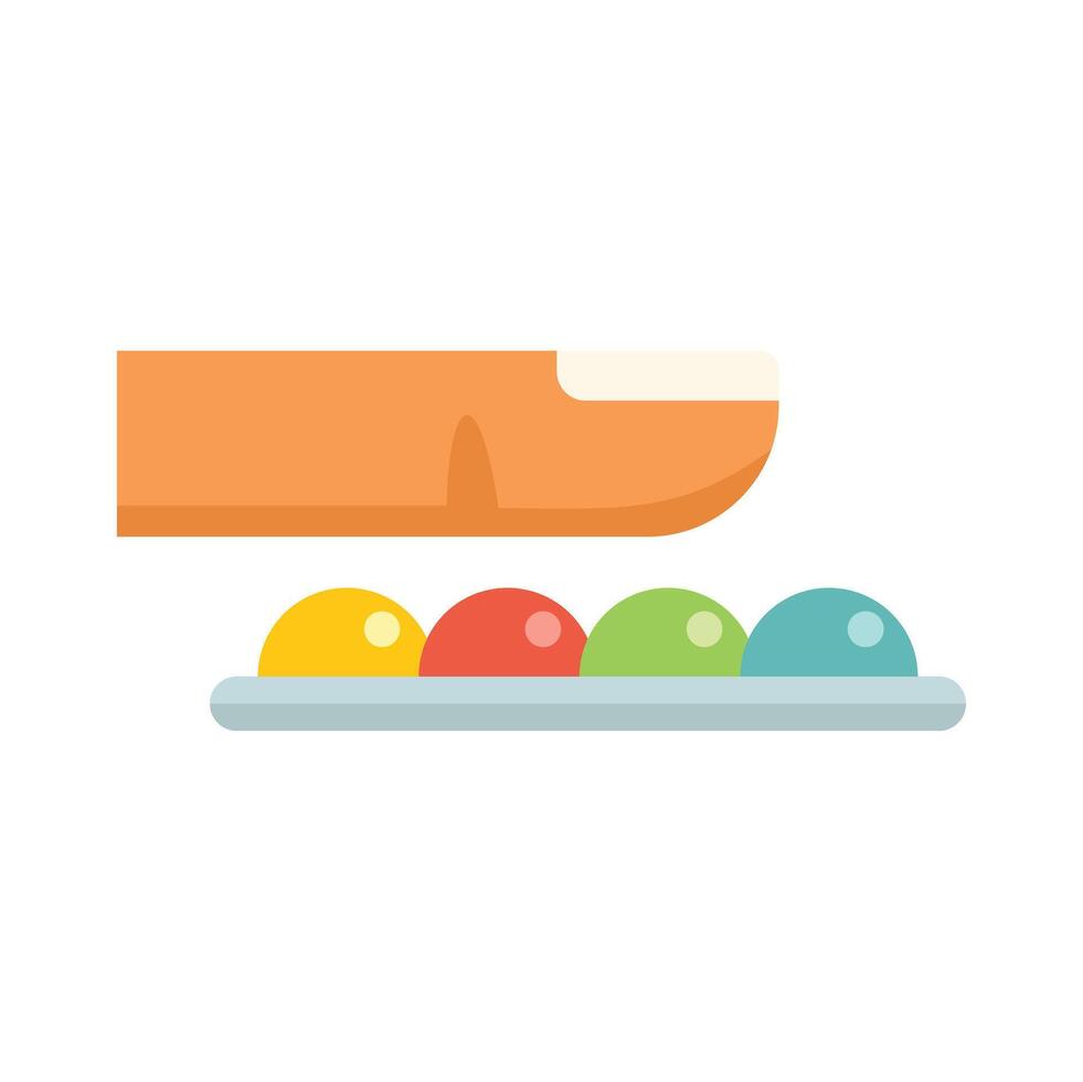 Finger pressing colorful buttons on interactive panel vector