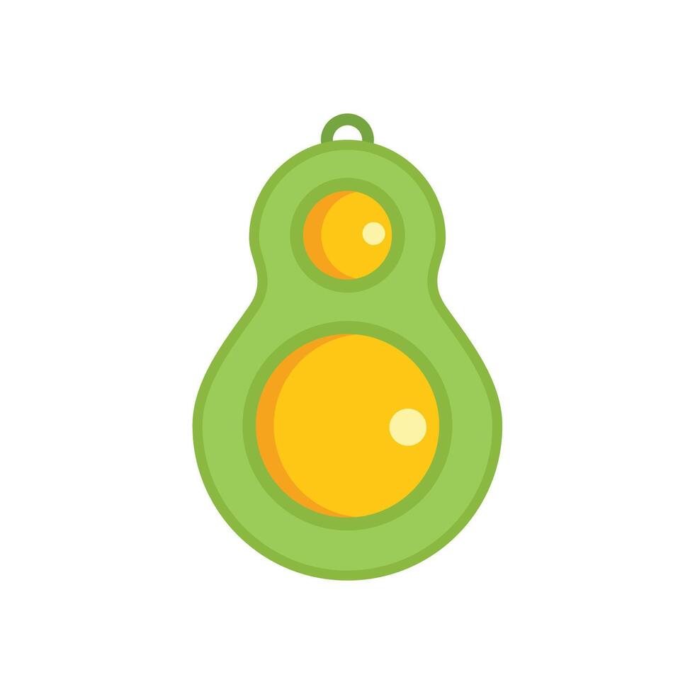 Avocado shaped dimple pop it fidget toy vector