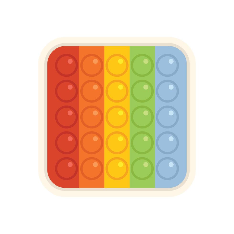 Colorful pop it fidget toy with silicone bubbles for stress relief vector