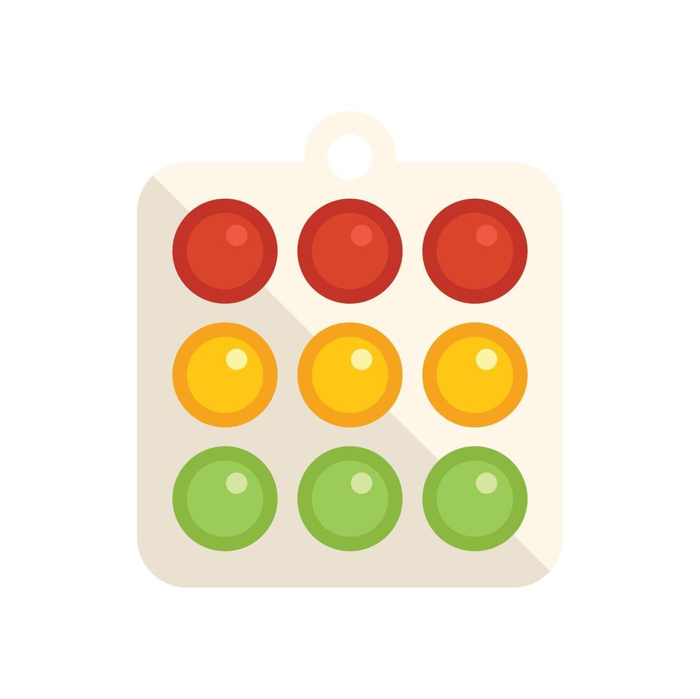 Colorful pop it fidget toy with simple dimple design vector