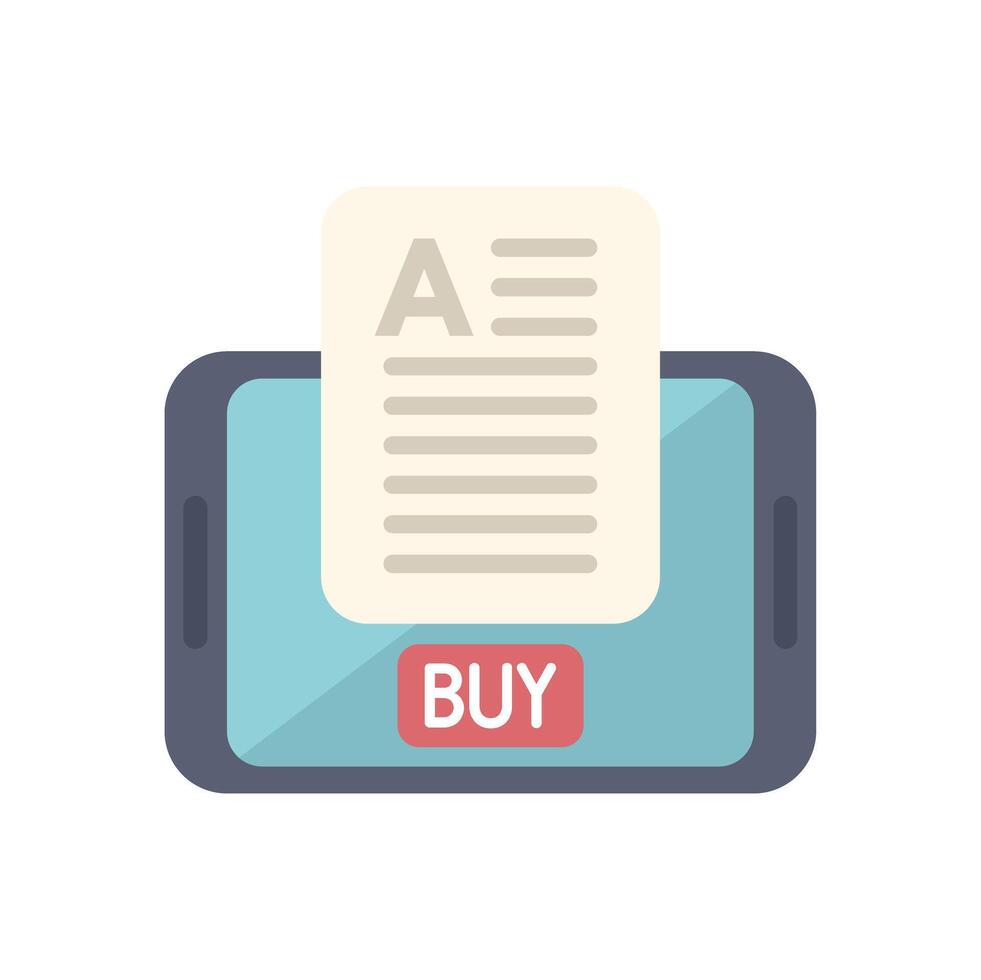 Smartphone displaying electronic invoice for online payment vector