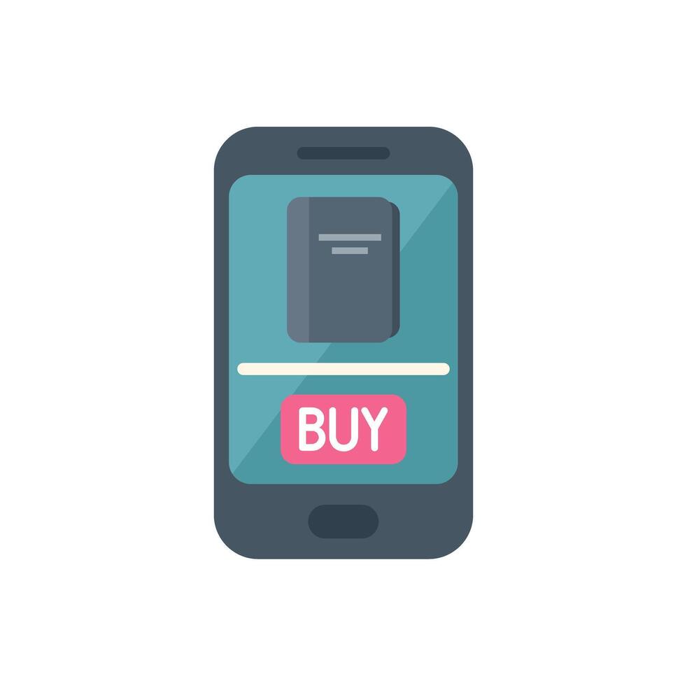 Smartphone displaying an ebook buying interface vector