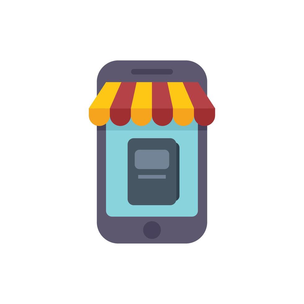 Smartphone displaying online bookstore for e commerce business vector