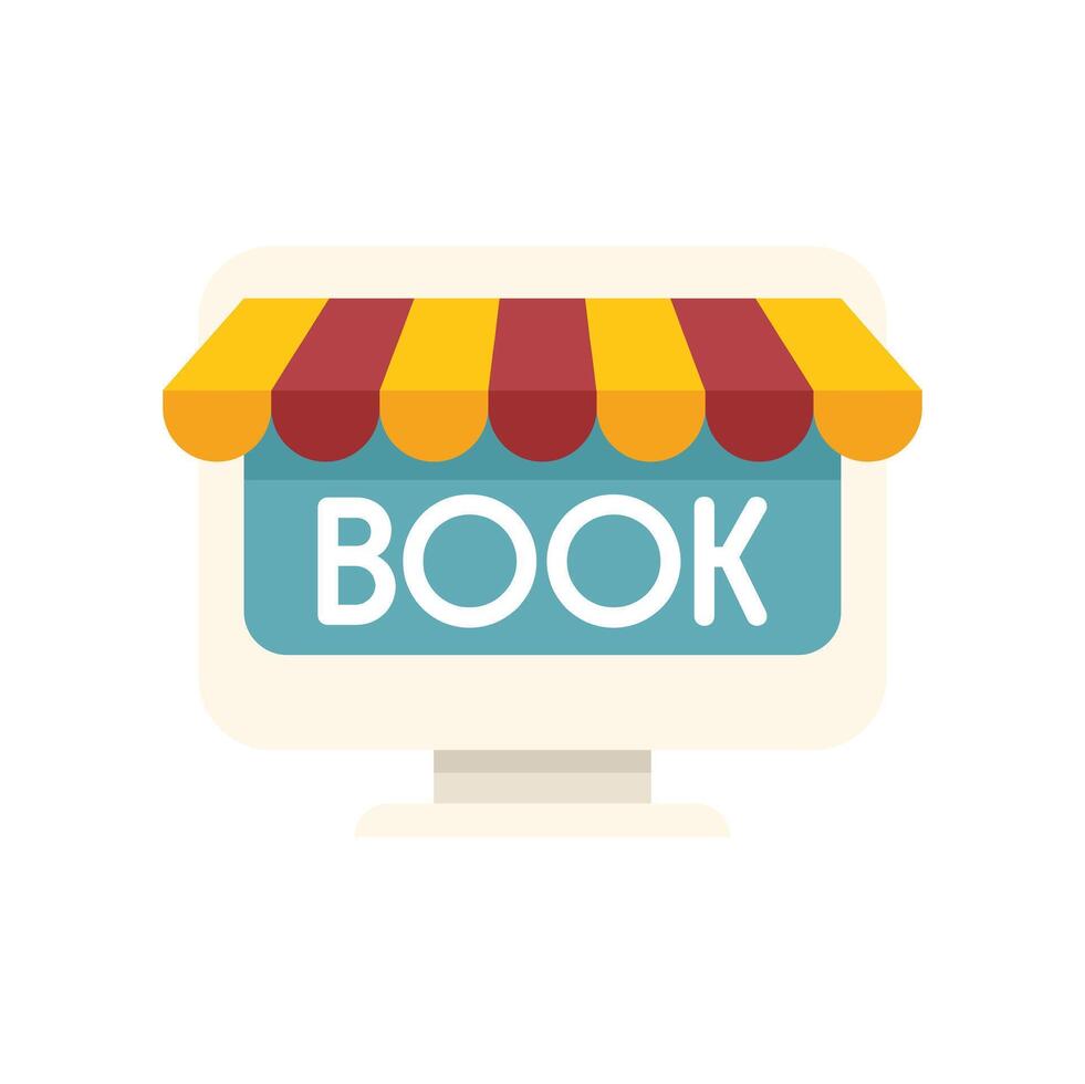 Online book store selling novels and literature on computer screen vector