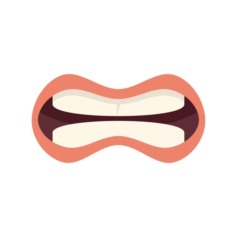 Angry cartoon mouth baring teeth in frustrated expression vector