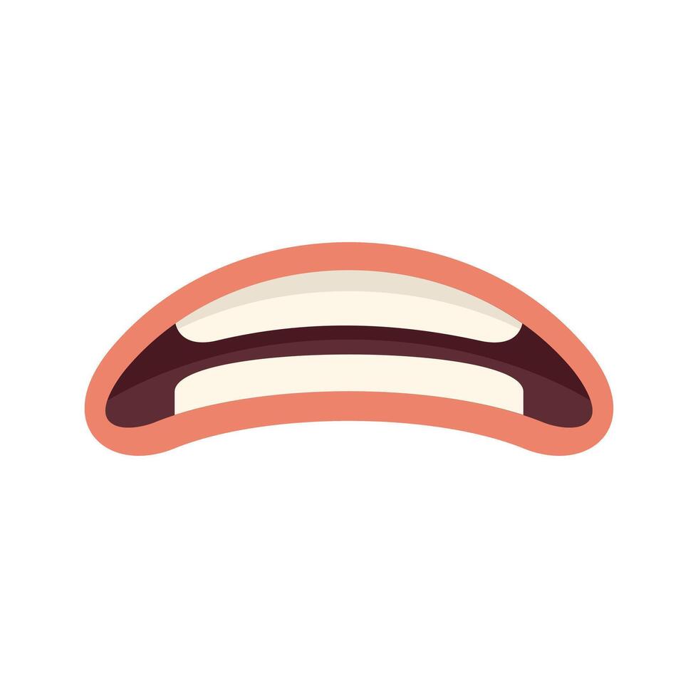 Cartoon mouth showing teeth biting lip in worried or anxious expression vector