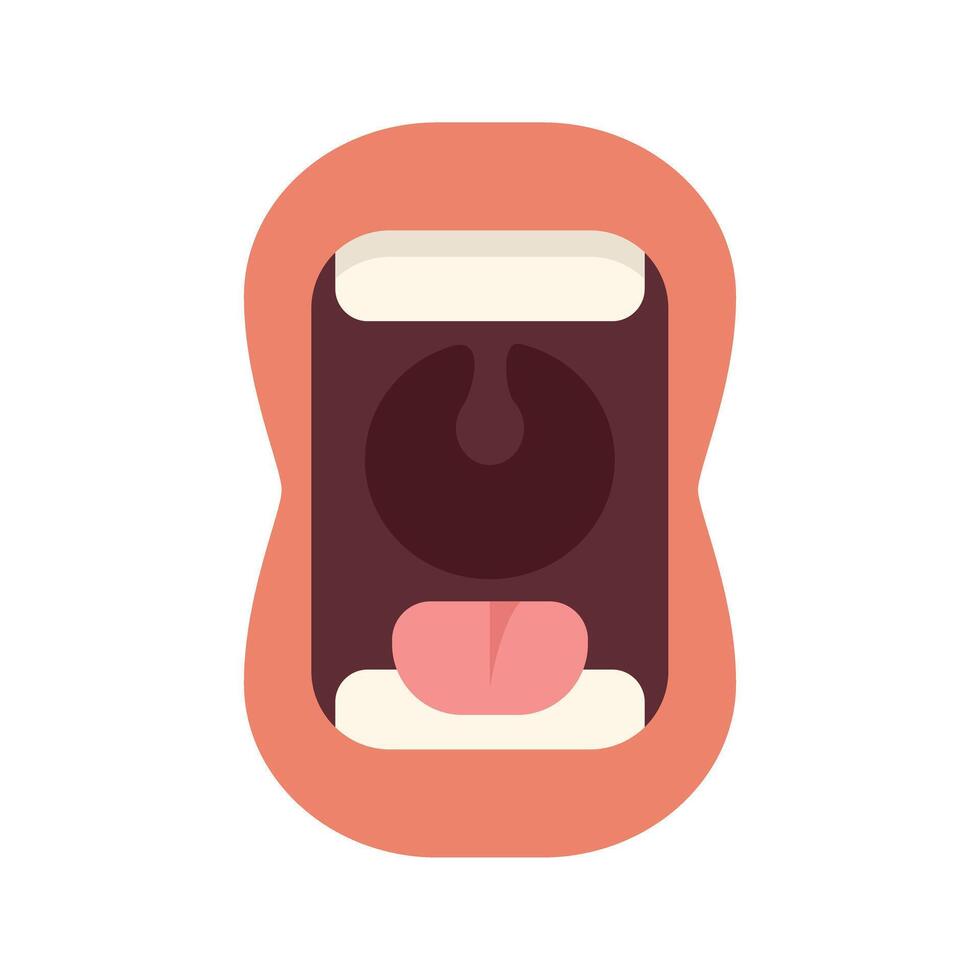 Open mouth showing tongue and teeth illustration vector