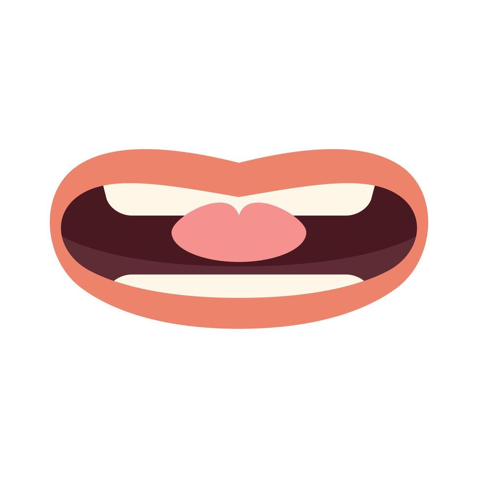 Cartoon mouth shouting with the tongue sticking out vector