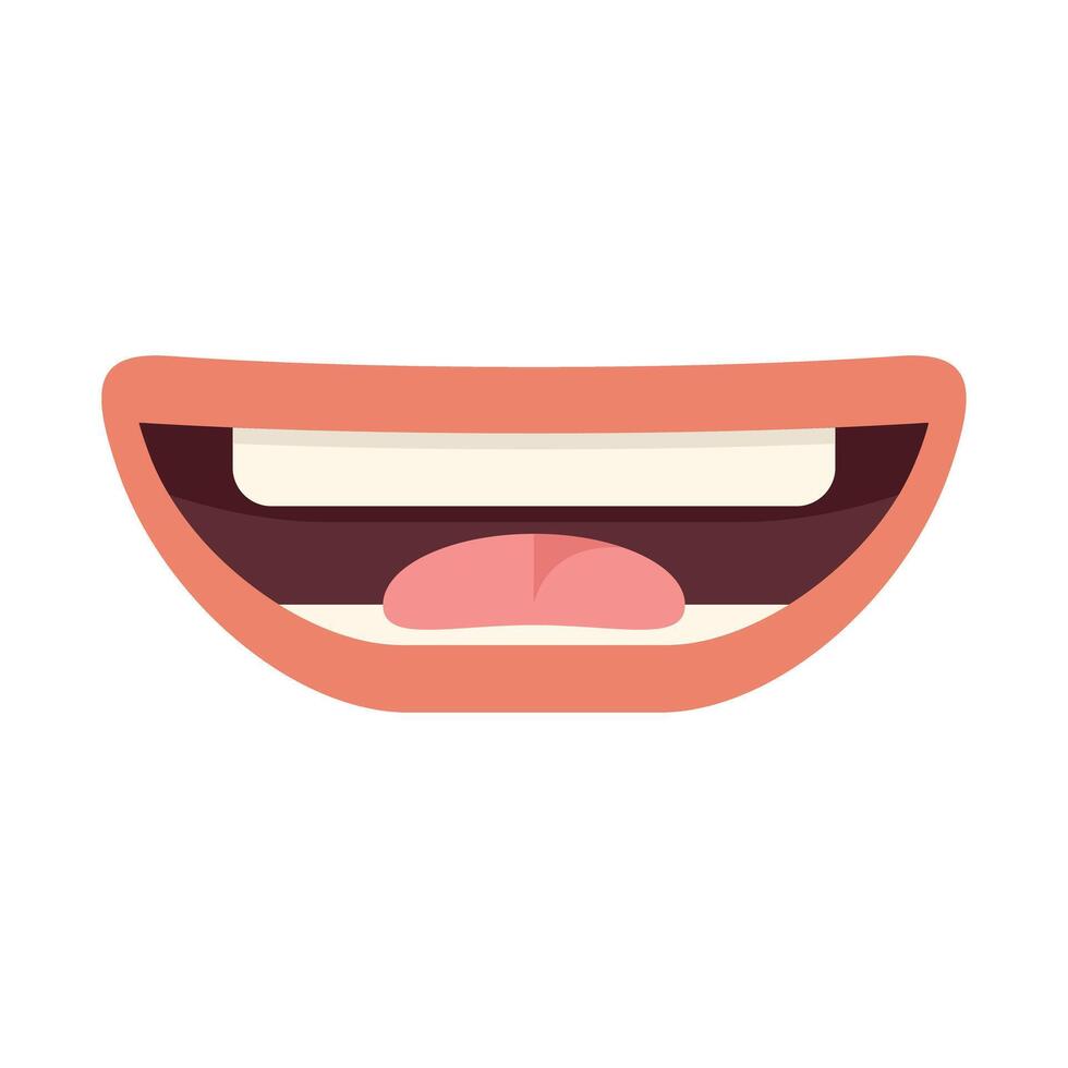 Cartoon mouth showing tongue smiling and happy vector