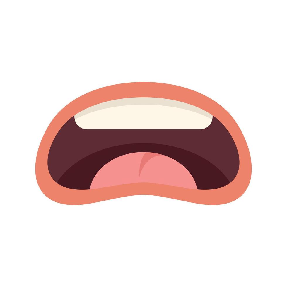Cartoon mouth wide open screaming with tongue out vector