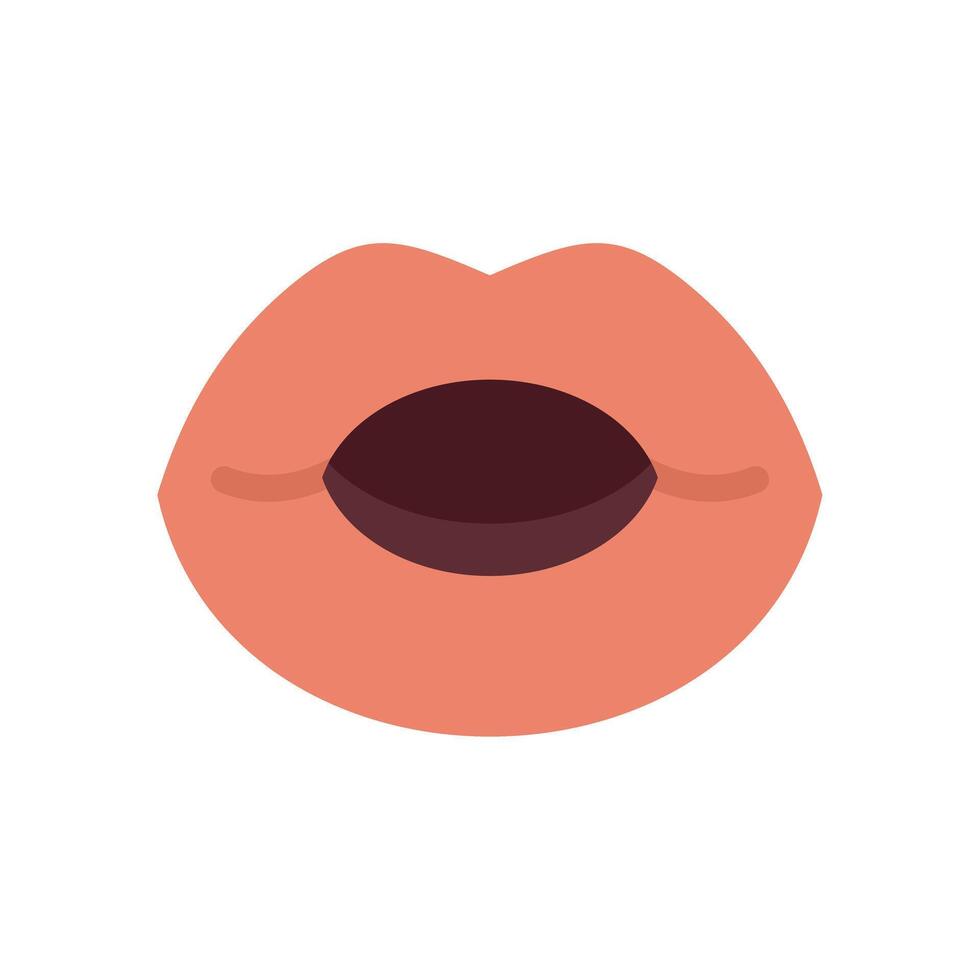 Pair of female lips singing a melody on white background vector