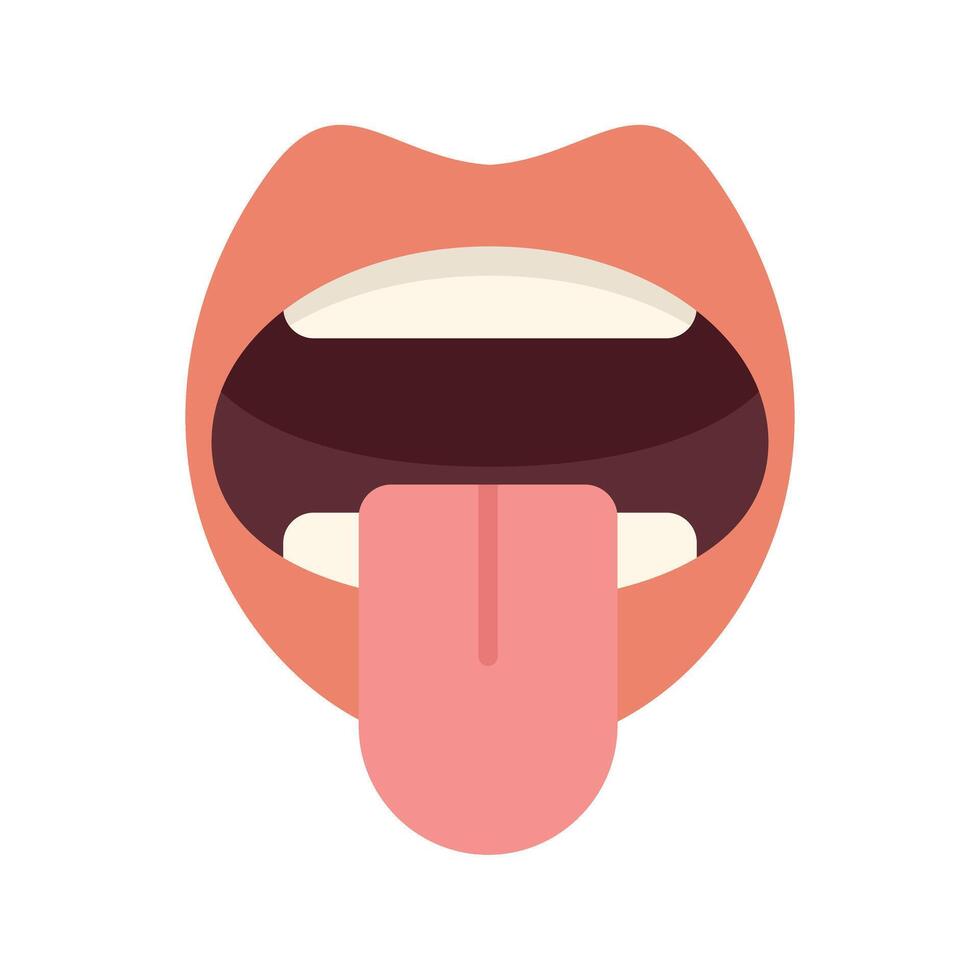 Open mouth sticking out tongue showing taste buds vector
