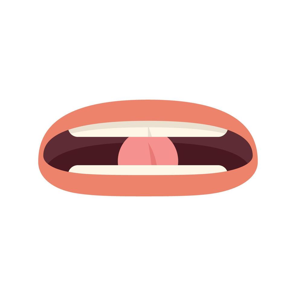 Cartoon mouth wide open showing tongue teeth and gums vector