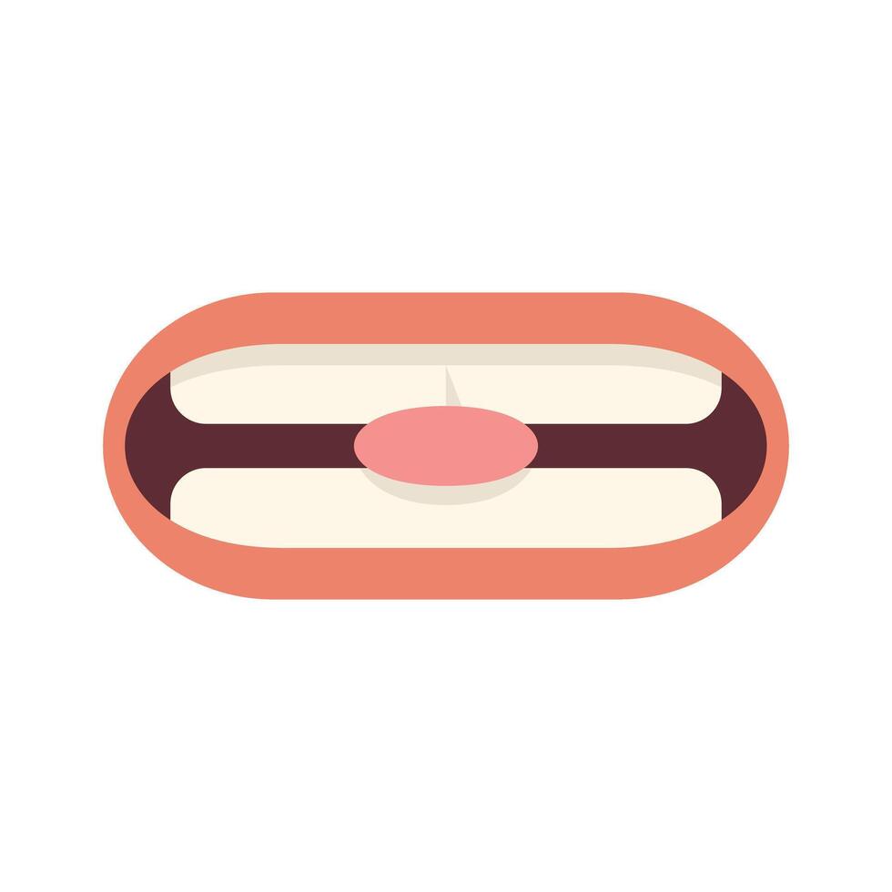 Cartoon mouth showing teeth biting down illustration vector