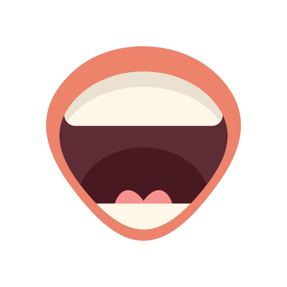 Cartoon mouth wide open expressing positive emotion vector