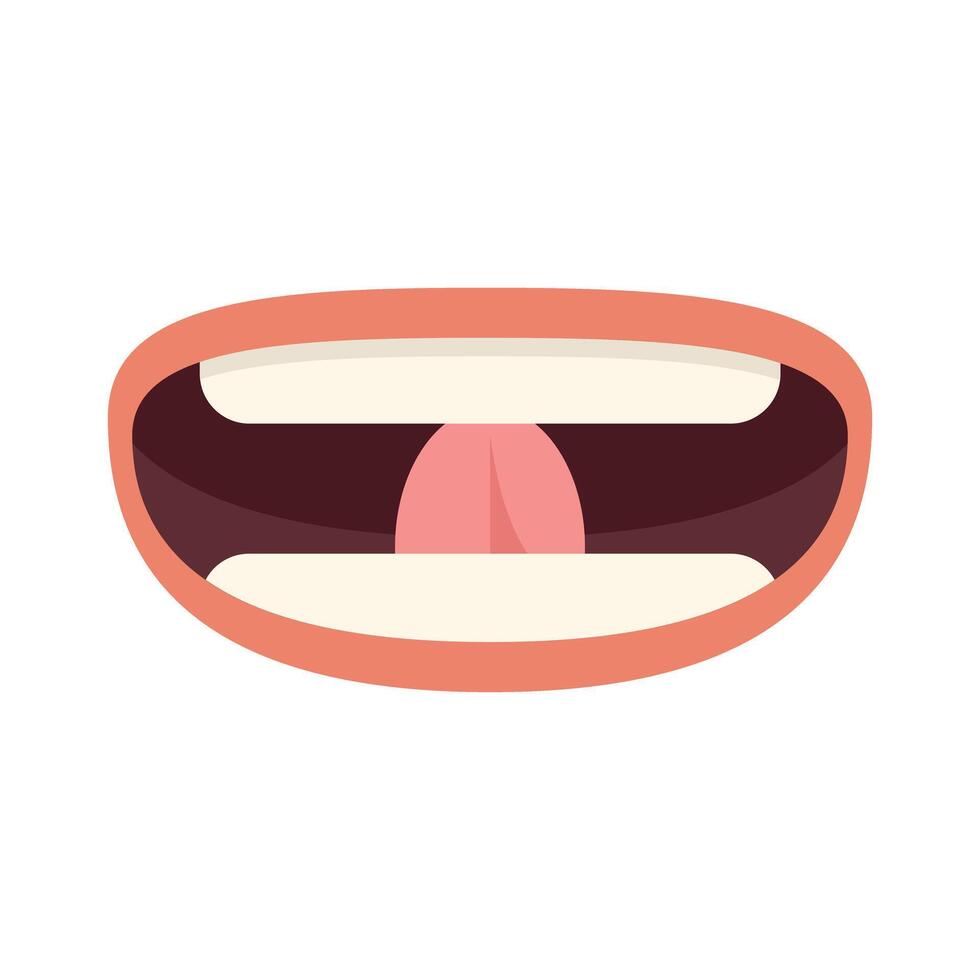 Cartoon mouth sticking out tongue making funny face vector