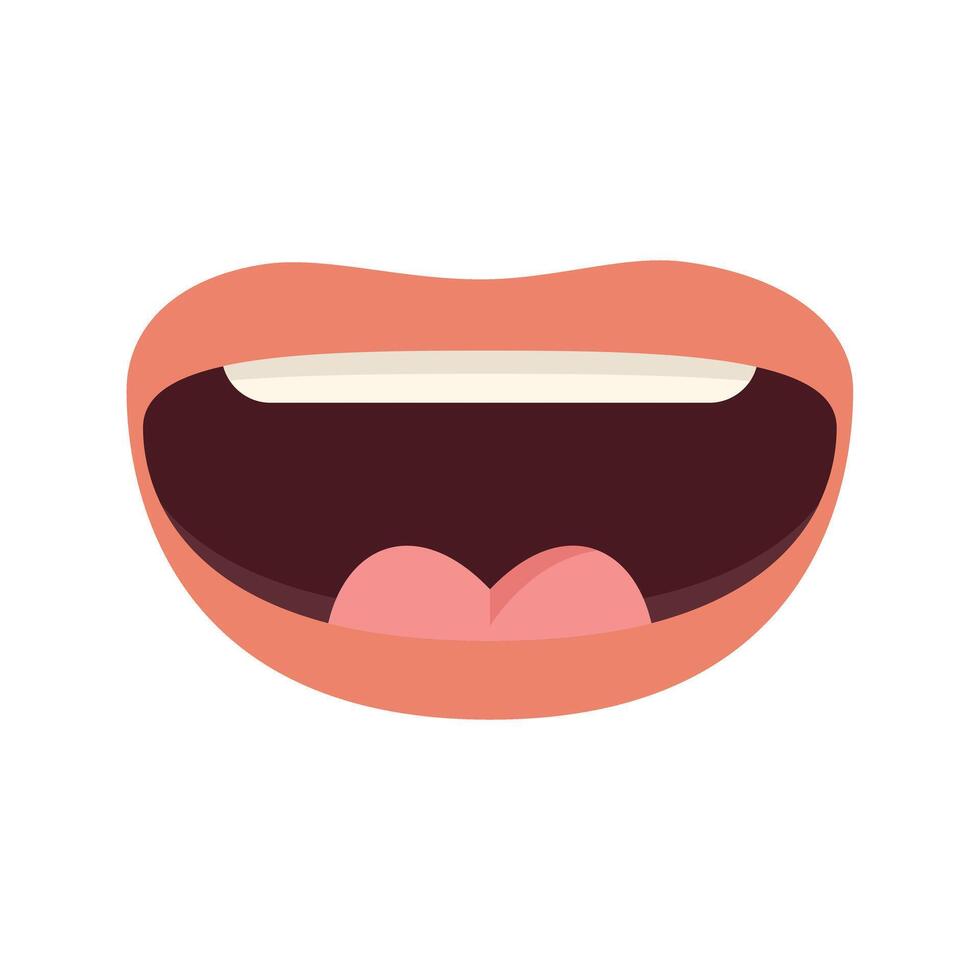 Cartoon mouth showing tongue sticking out illustration vector