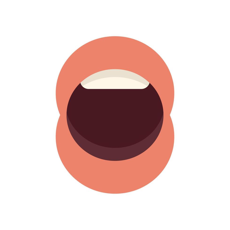 Open mouth showing teeth is talking or singing vector
