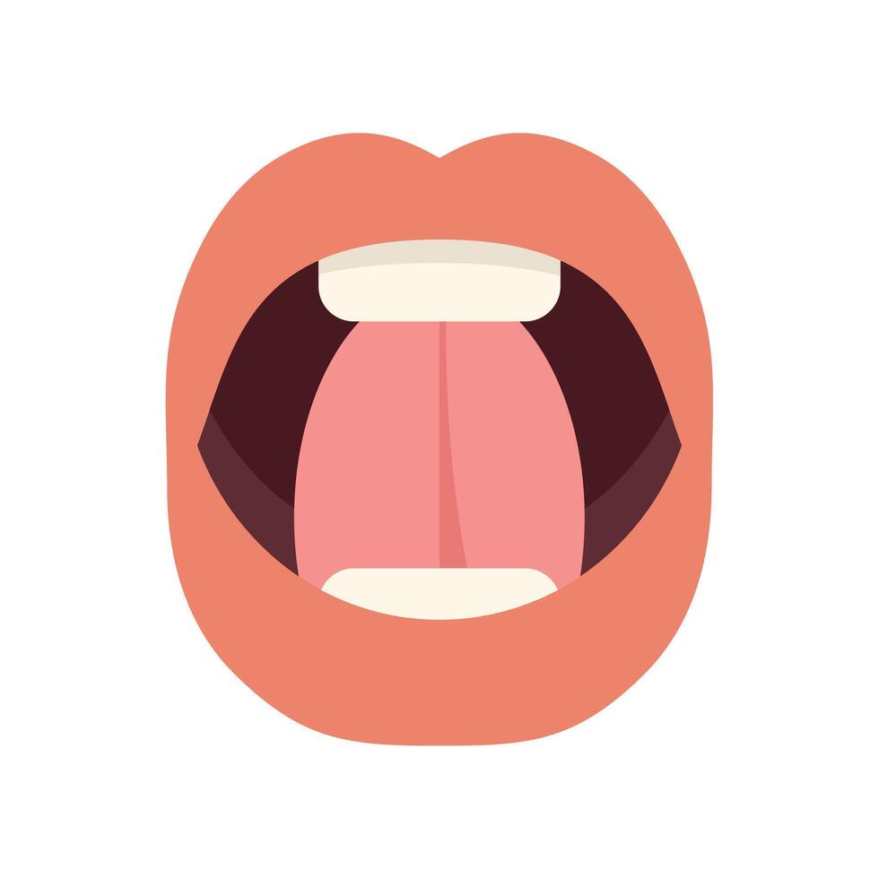 Open mouth showing tongue lips and teeth talking or singing vector