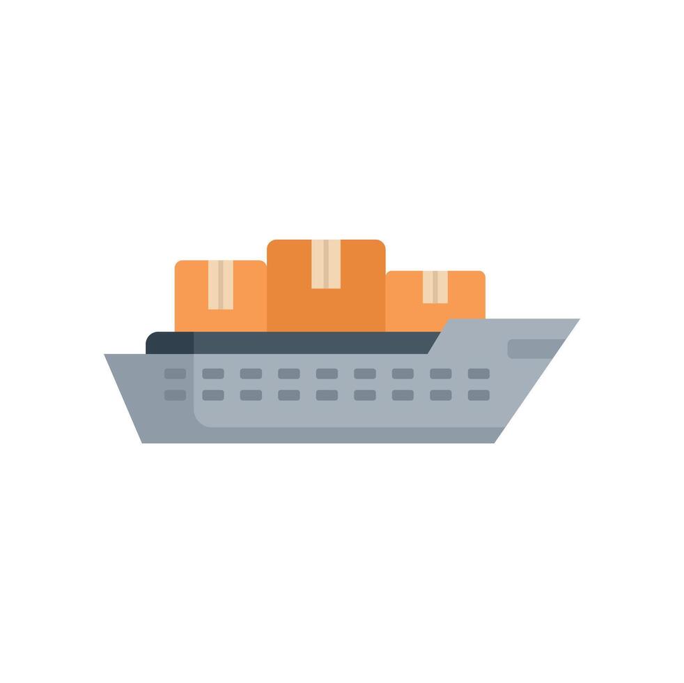 Cargo ship carrying three cardboard boxes for exportation vector