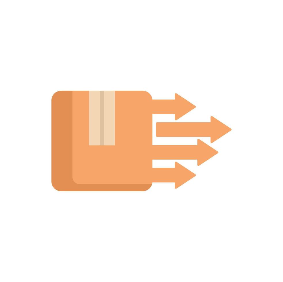 Cardboard box with arrows representing fast delivery service vector