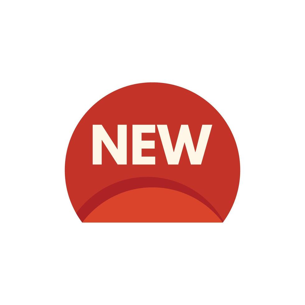 Red circle sticker indicating new product or service vector