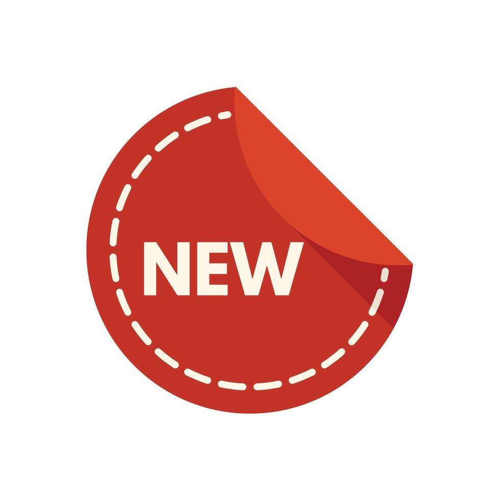 Red circle new sticker peeling from top right corner vector