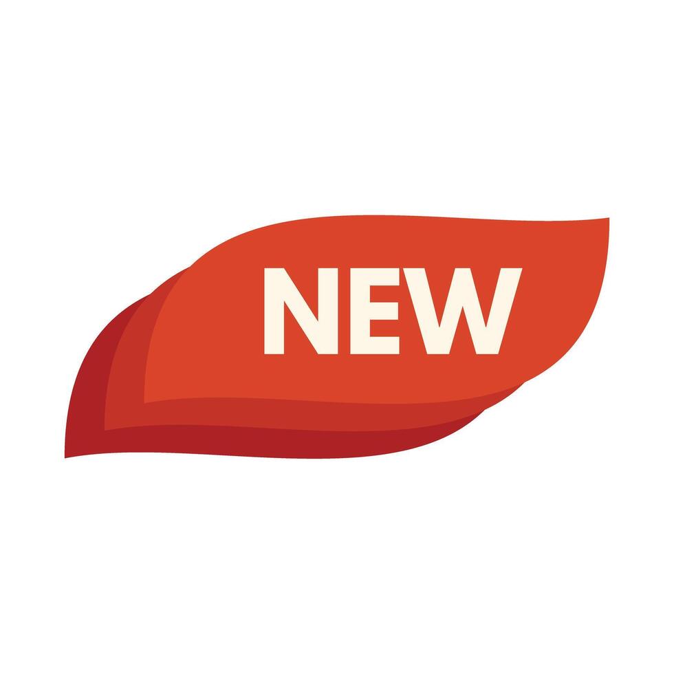 Red tag announcing something new with big letters vector