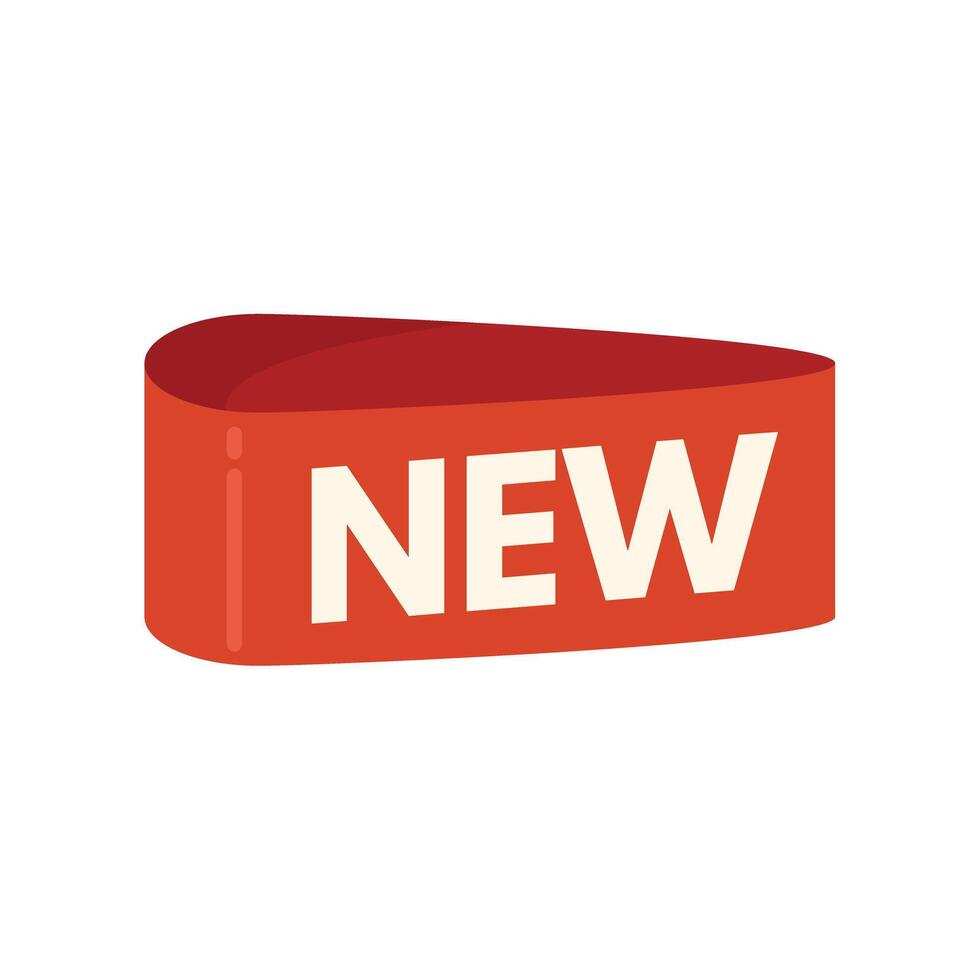 Red new ribbon showing promotional offer for buyers vector