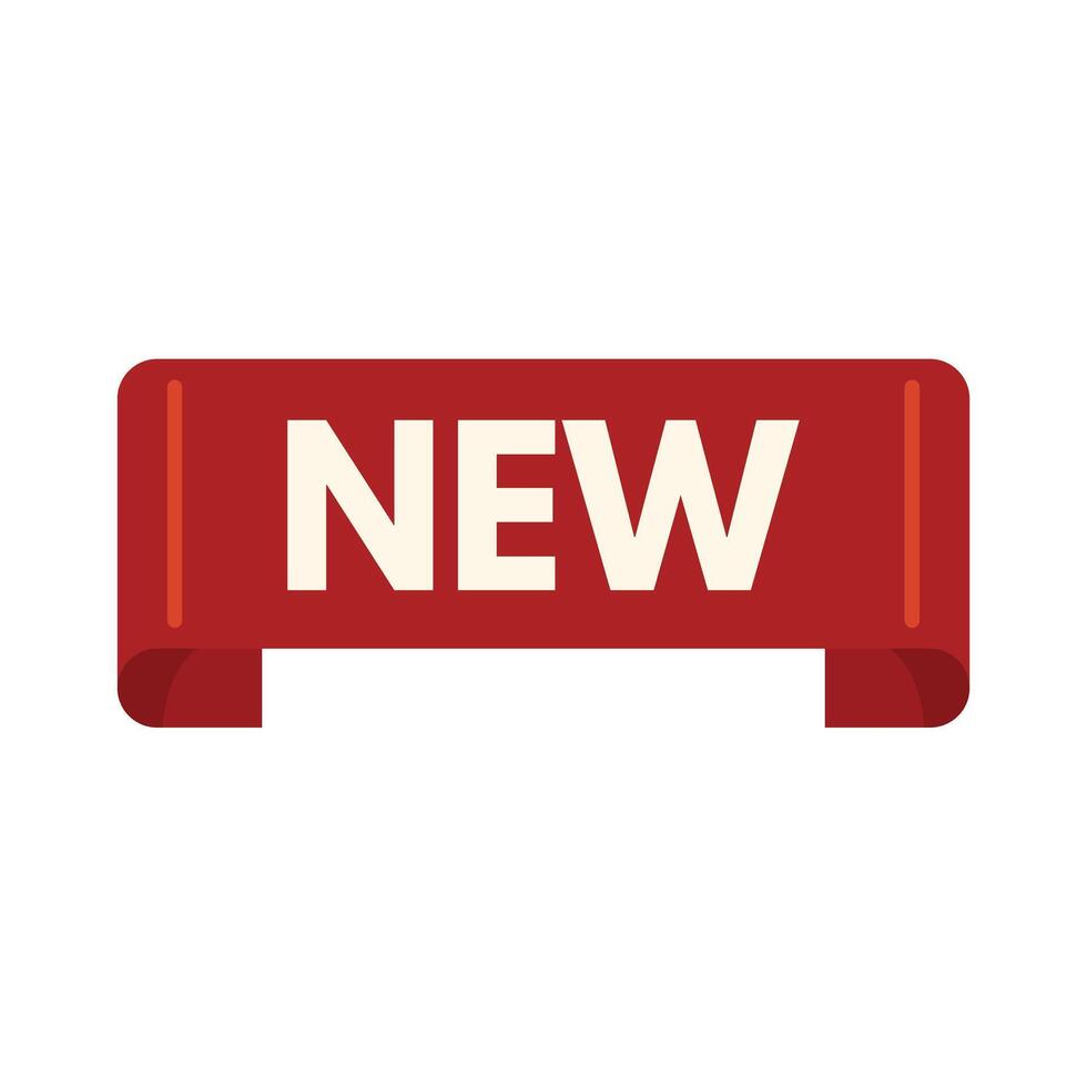 Red ribbon banner stating new for branding vector