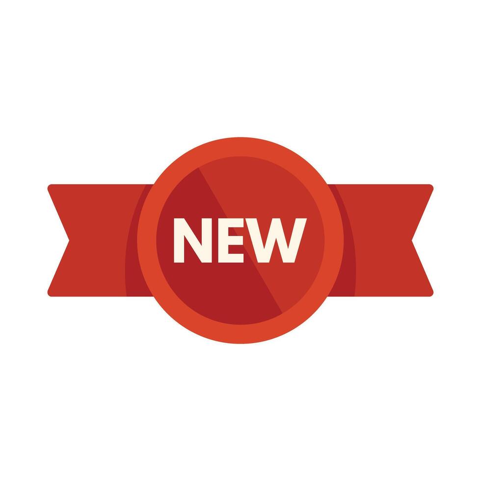 Red round new label with ribbon showing freshness vector