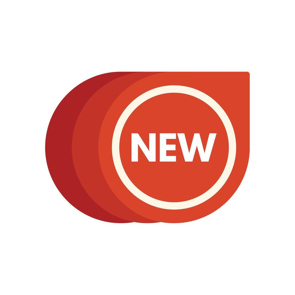 Red rounded corner new sticker showing promotion and novelty vector