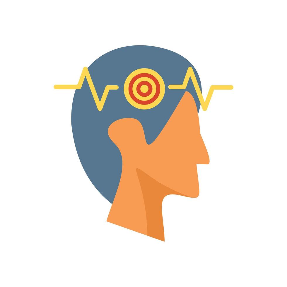 Patient suffering from headache demonstrating symptoms of migraine vector