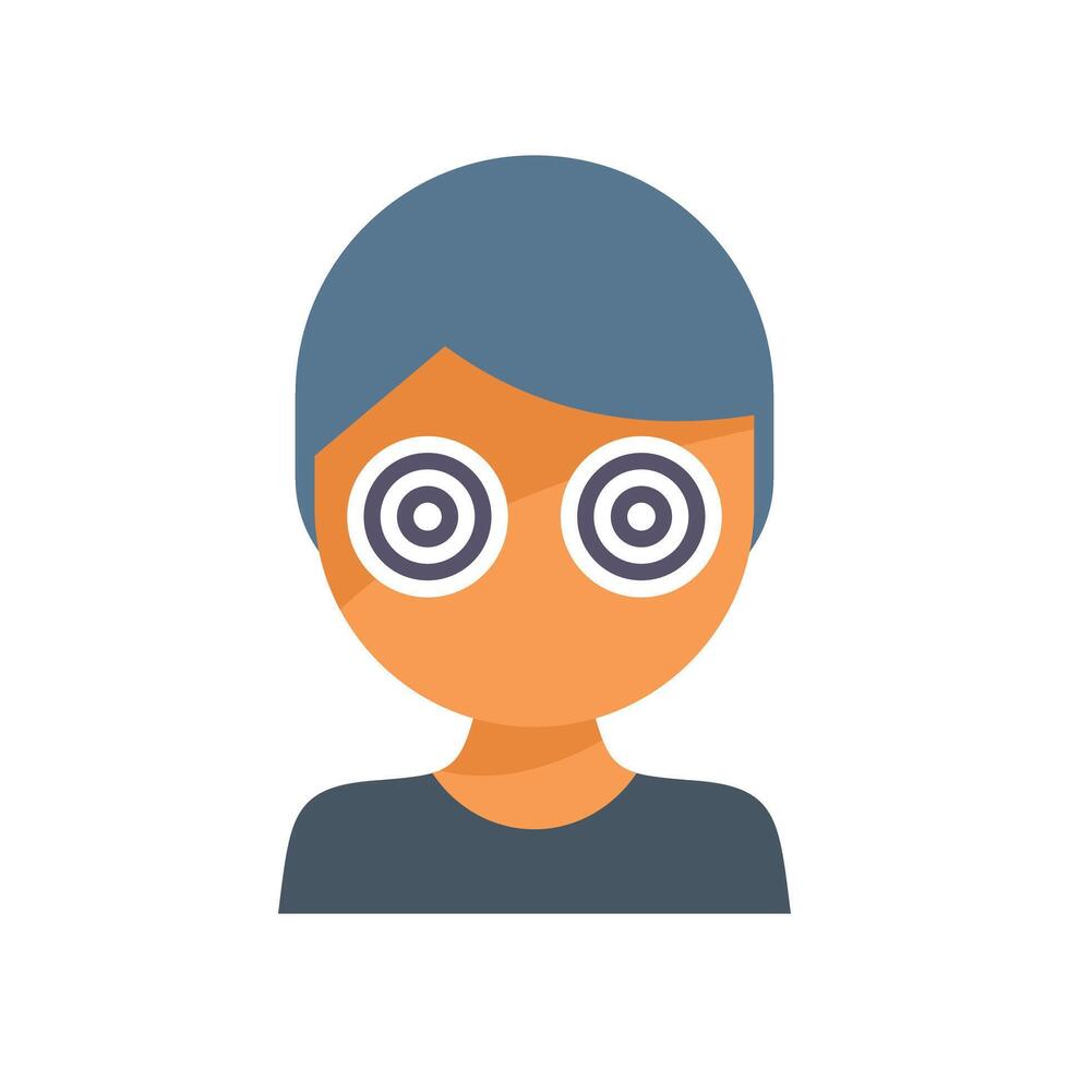 Young man feeling dizzy with spiral eyes showing dizziness vector