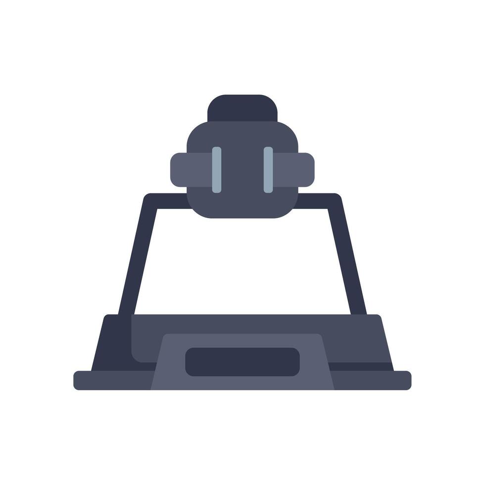 Modern treadmill for running and home fitness training with empty screen display vector