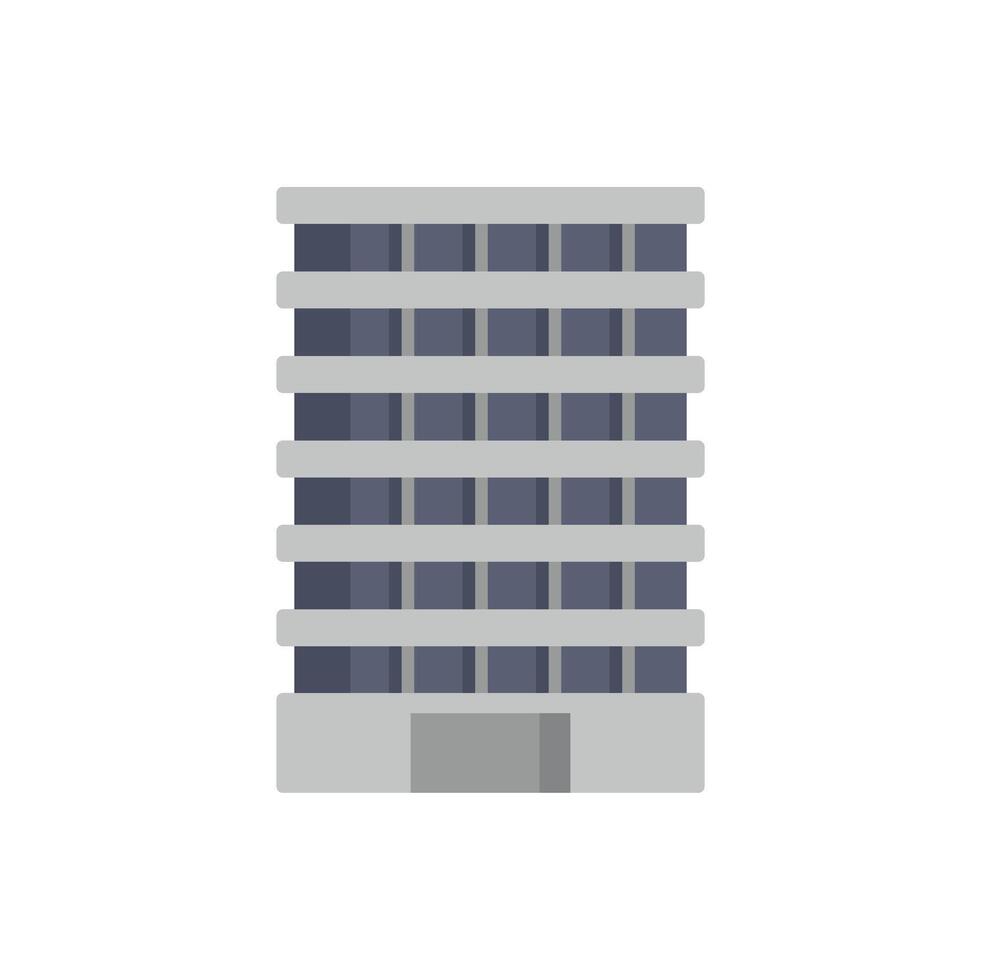 Cityscape element representing modern city building with multiple windows vector