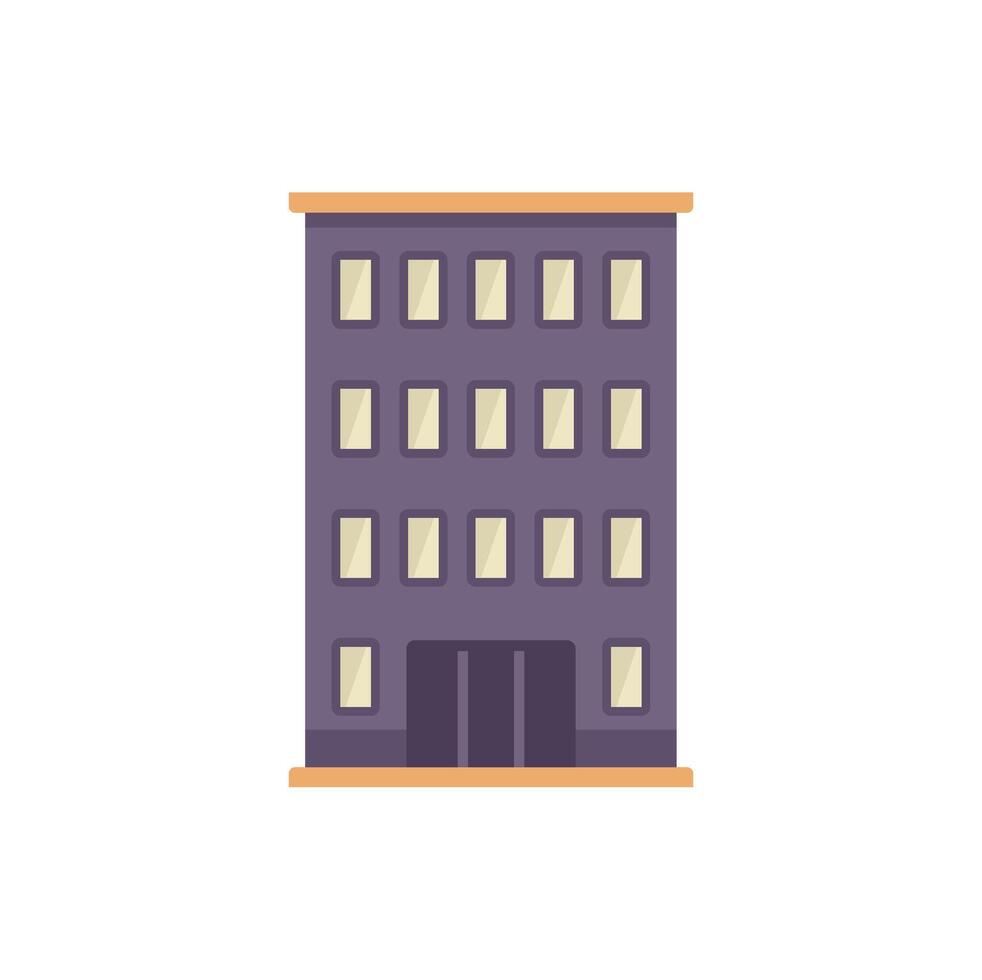 Modern office building with large windows showing corporate business power vector
