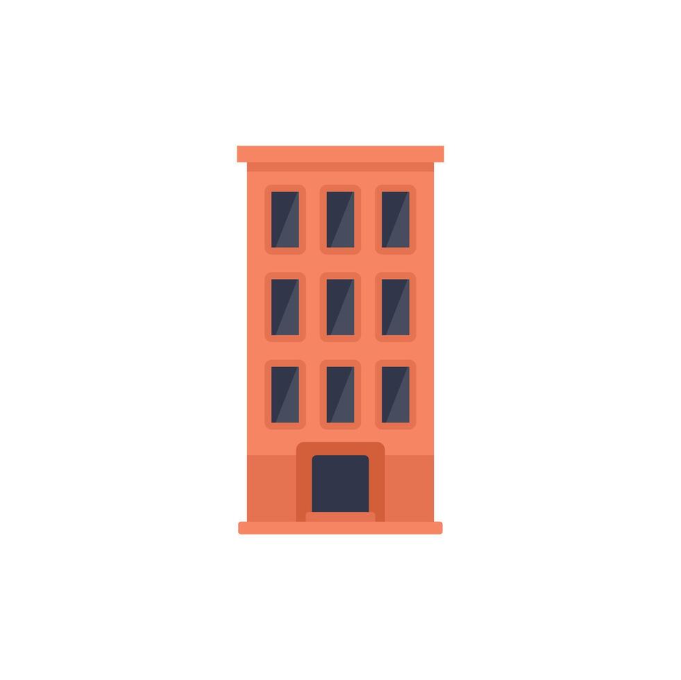 Modern building with large windows standing tall on white background vector
