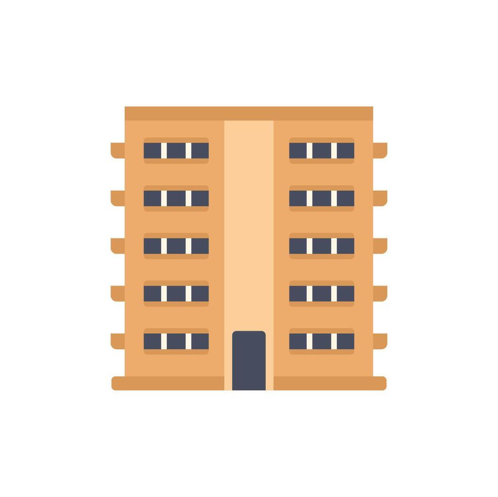 Modern apartment building with balconies standing tall in the city vector