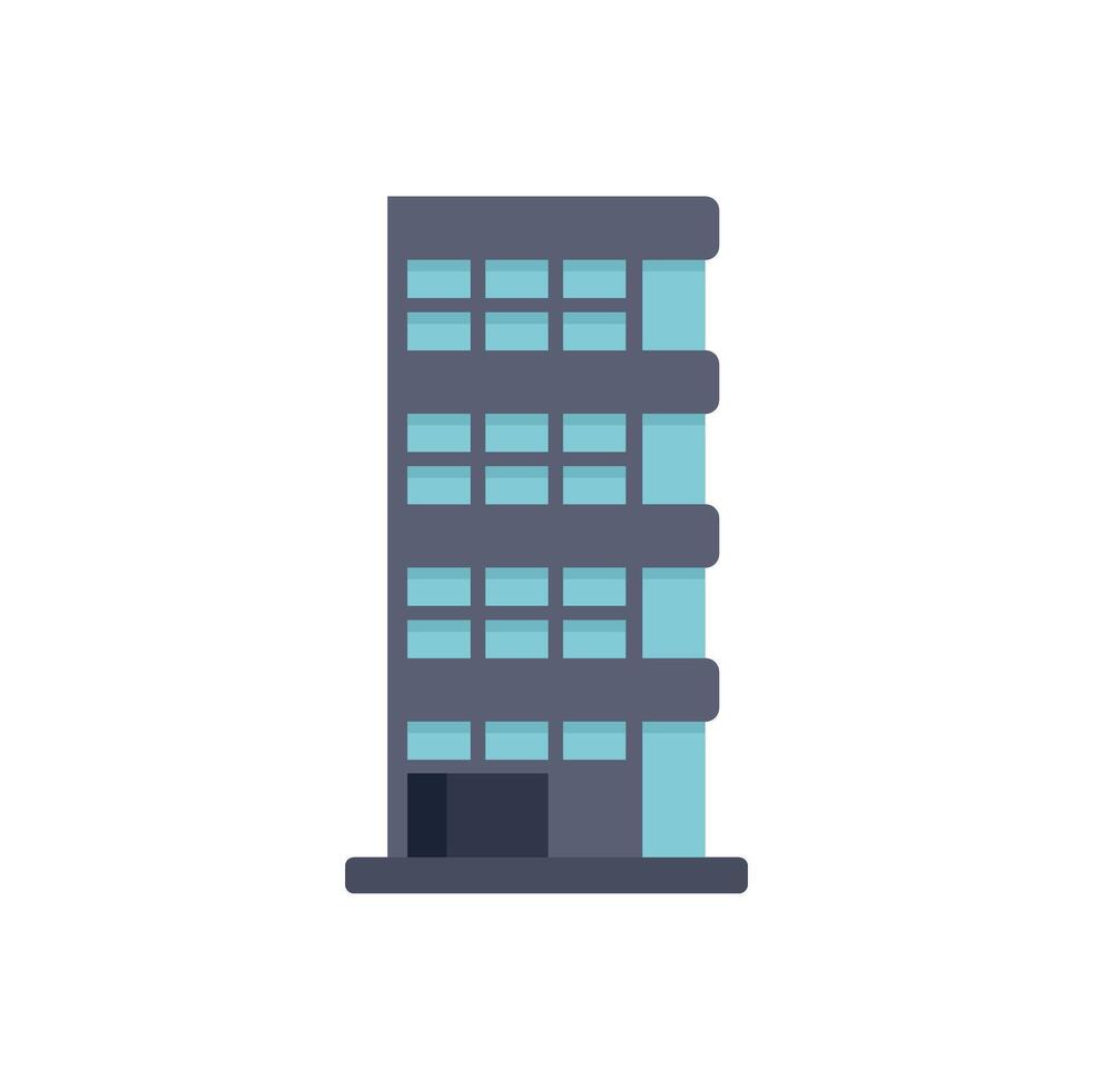 Modern office building with large windows showing corporate business world vector