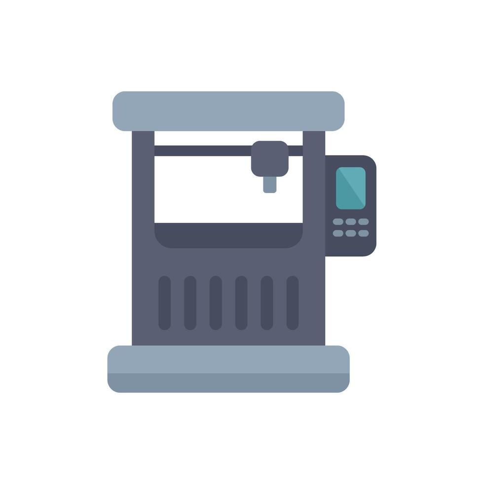Modern 3d printer printing a prototype using plastic filament vector