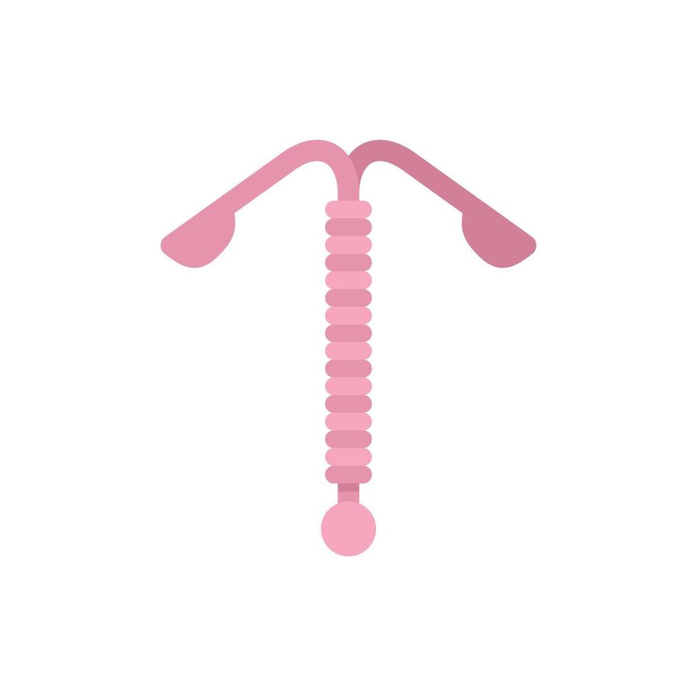 Intrauterine device iud hormonal contraceptive coil showing arms and strings vector