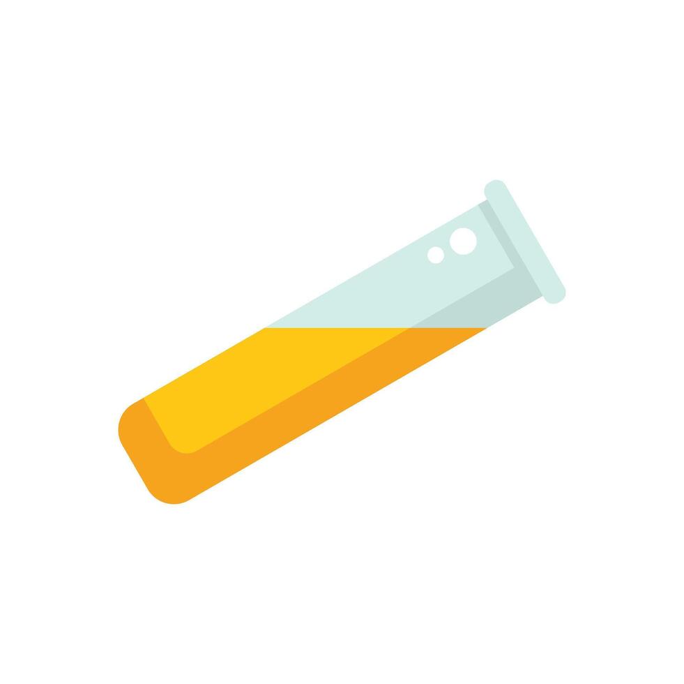 Test tube containing yellow liquid icon representing scientific experimentation vector