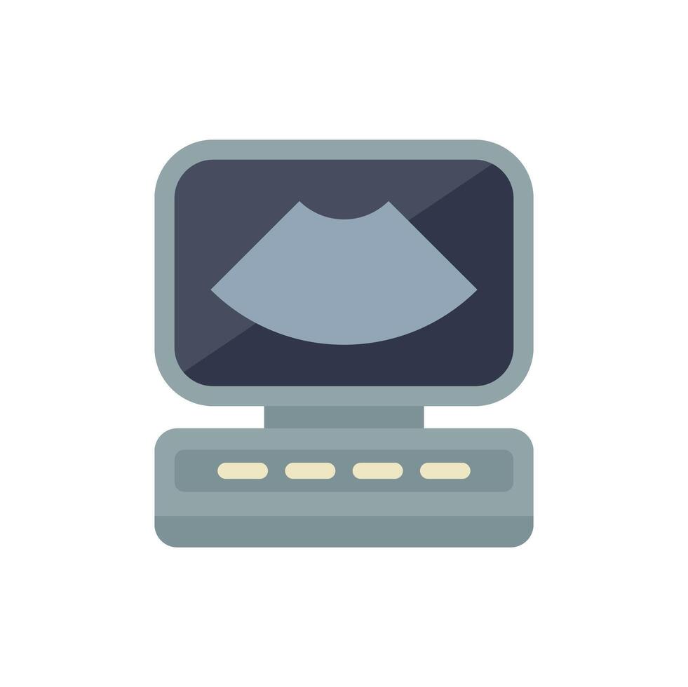 Ultrasound machine displaying sonogram for medical diagnosis vector