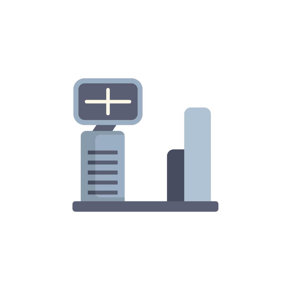 Modern medical equipment showing growing bar chart on screen vector