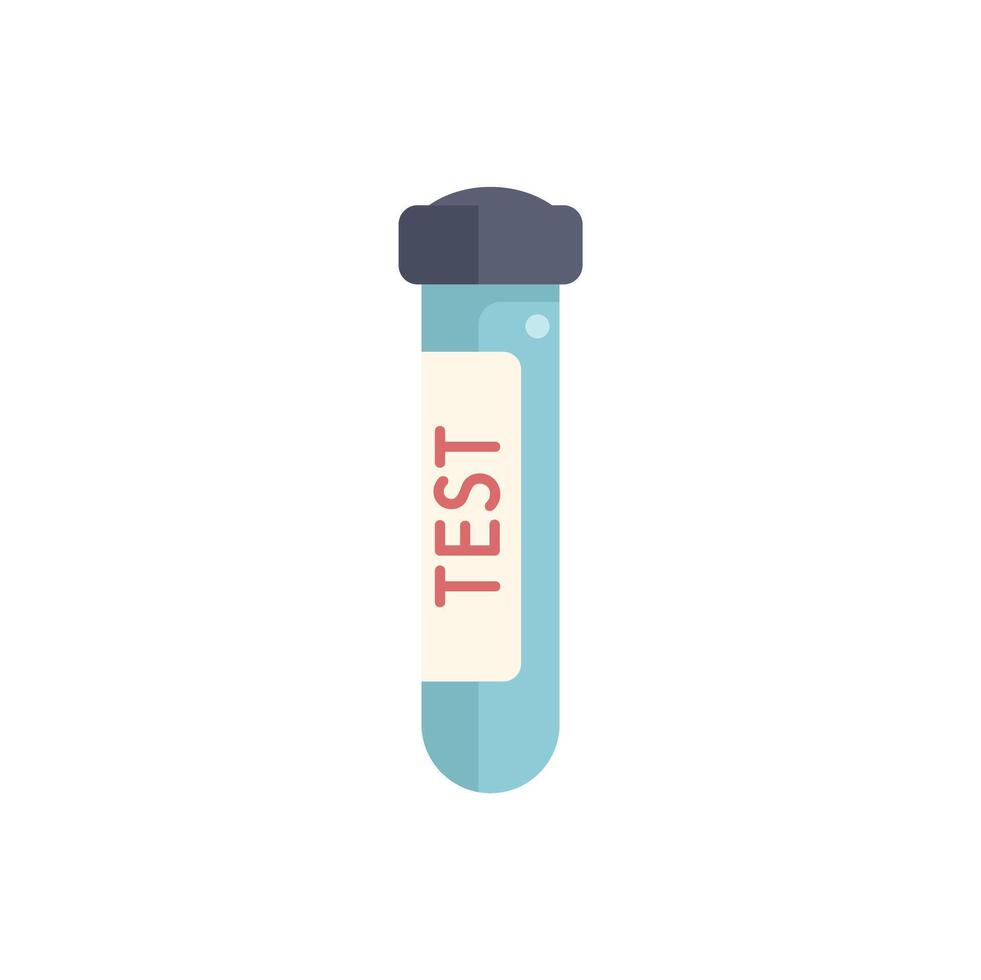 Laboratory test tube filled with blue liquid for medical analysis vector