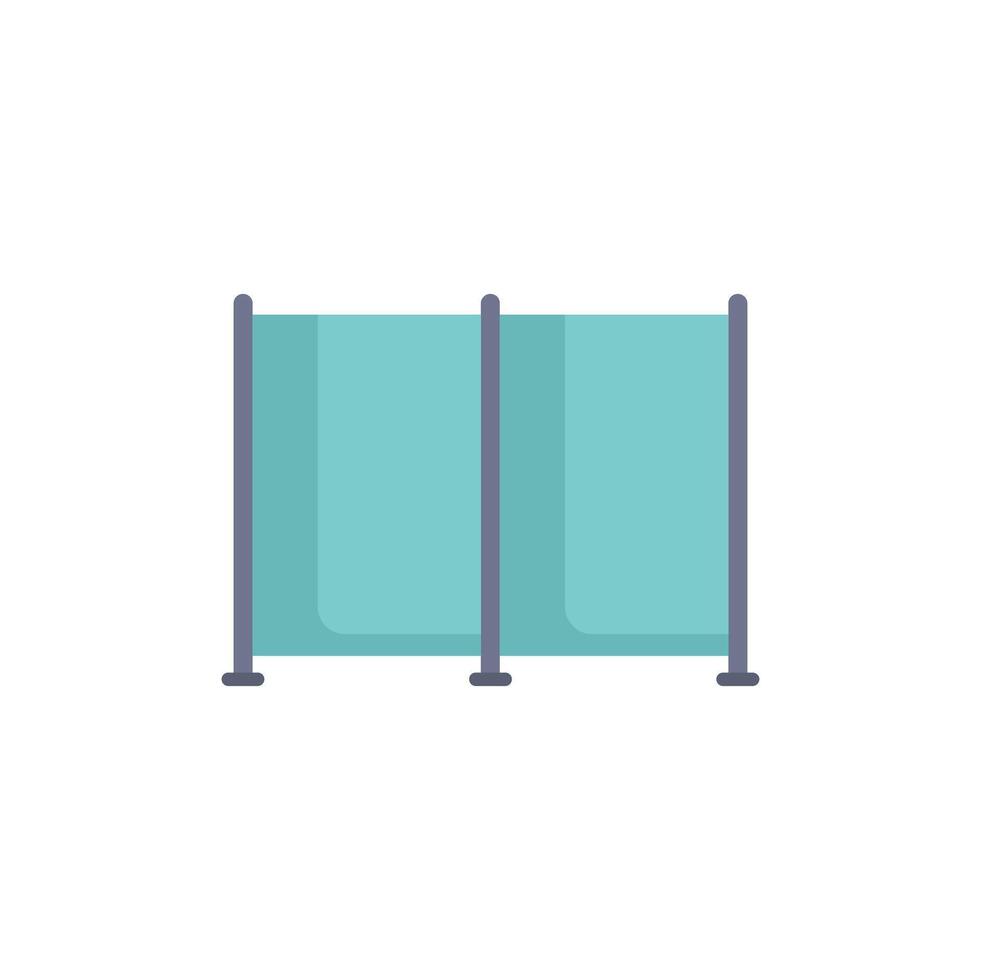 Medical screen providing privacy in hospital or clinic setting vector