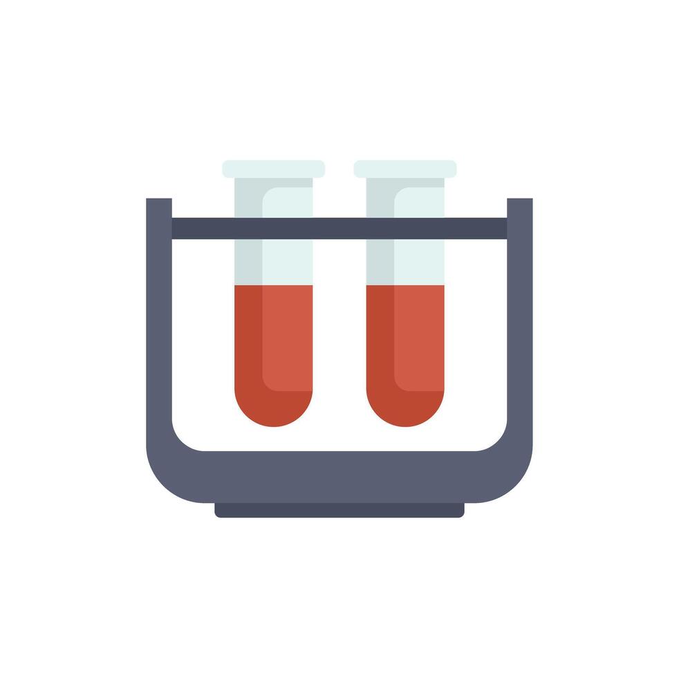 Test tubes with blood samples resting in a rack vector