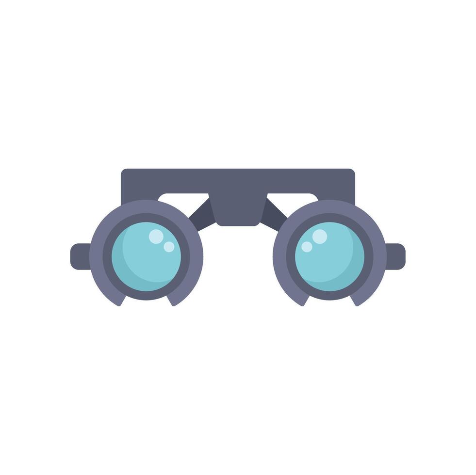 Trial frame showing concept of perfect vision during eye exam vector